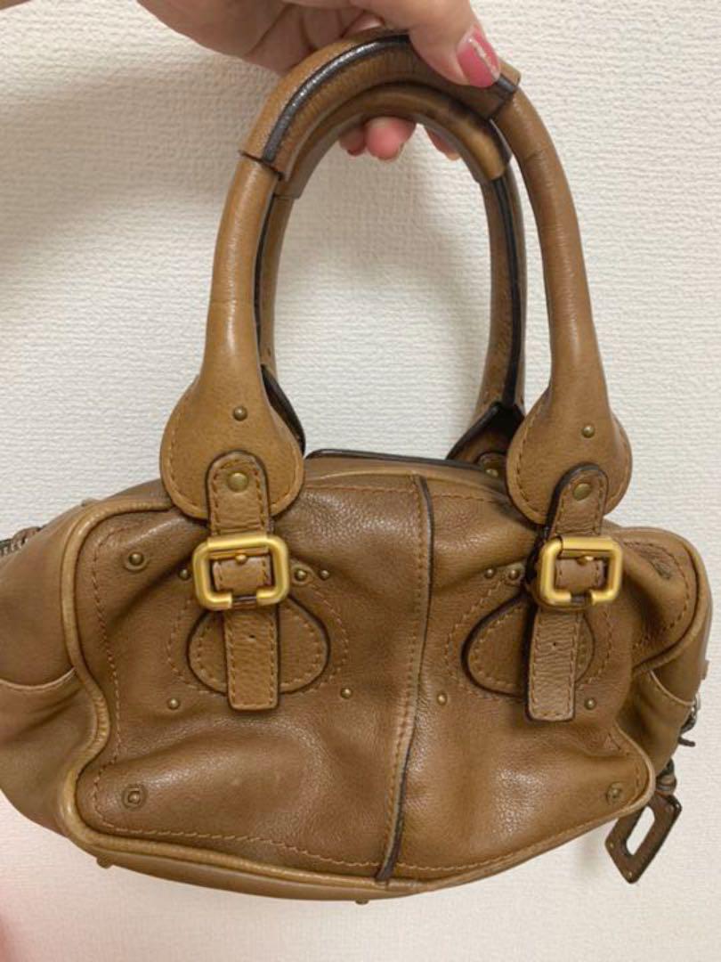 クロエ　パディントン　南京錠 キャメルカラー Chloe パディントン 南京錠 トートバッグ レザーブラウン