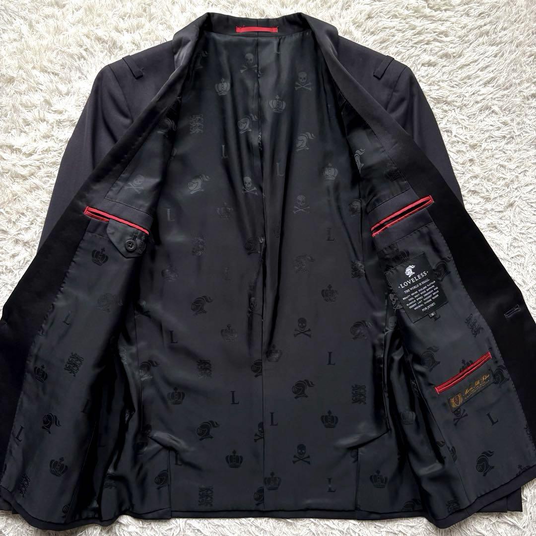 ★シルク混合★ LOVELESS 金ボタン ジャケット 日本製 三陽商会 黒