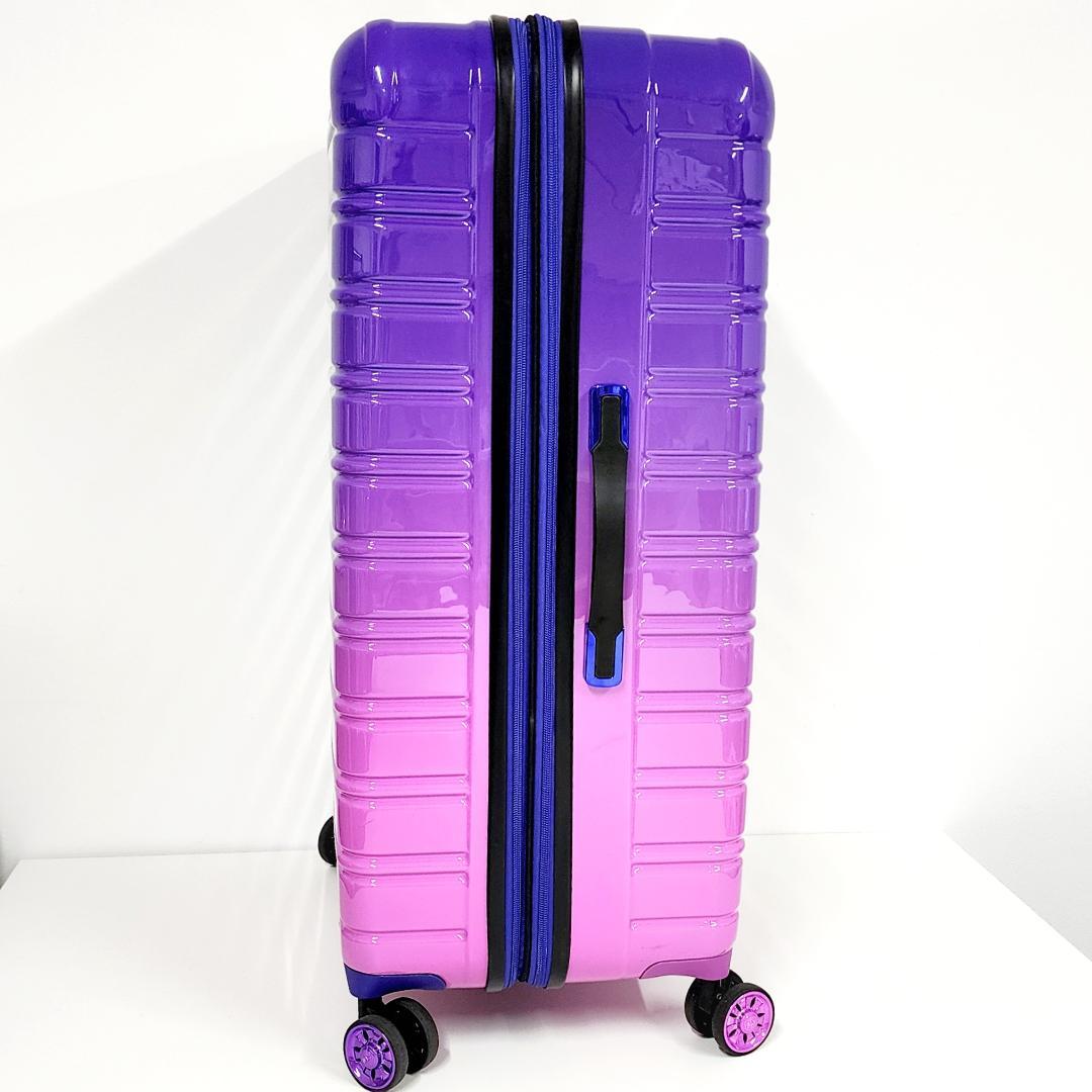 美品 キャリーケース 旅行 鞄 紫 トラベル バッグ F1430