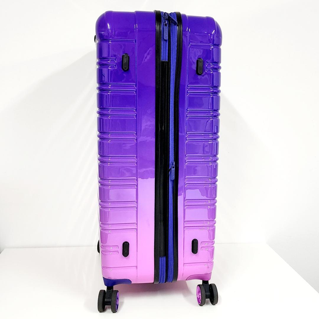 美品 キャリーケース 旅行 鞄 紫 トラベル バッグ F1430