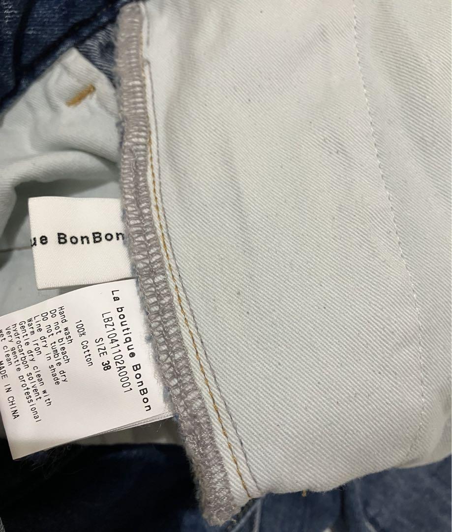 La boutique BonBon ハイウエストバギーデニムパンツ　38