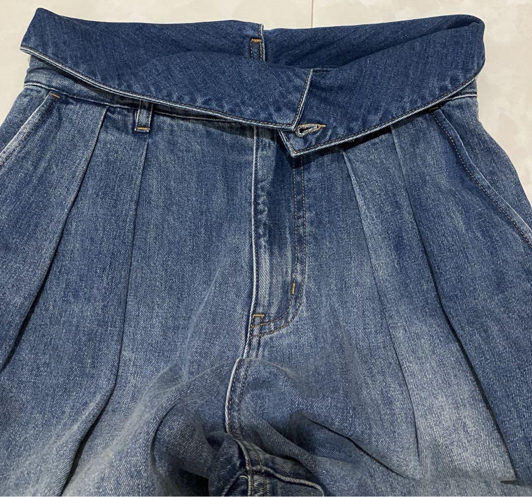 La boutique BonBon ハイウエストバギーデニムパンツ　38