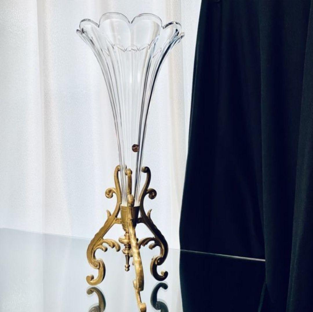 輝くオールドバカラBaccarat 花瓶 ポット geWDu-m86941196002 赤い花のフラワーベース 即納大人気