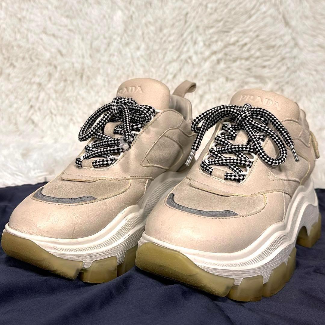 PRADA ダッド スニーカー ペガサス 厚底 ロゴ プラダ モノリス