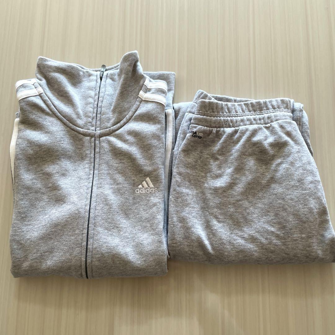 adidasアディダス　スウェット上下セット　グレー　レディースM
