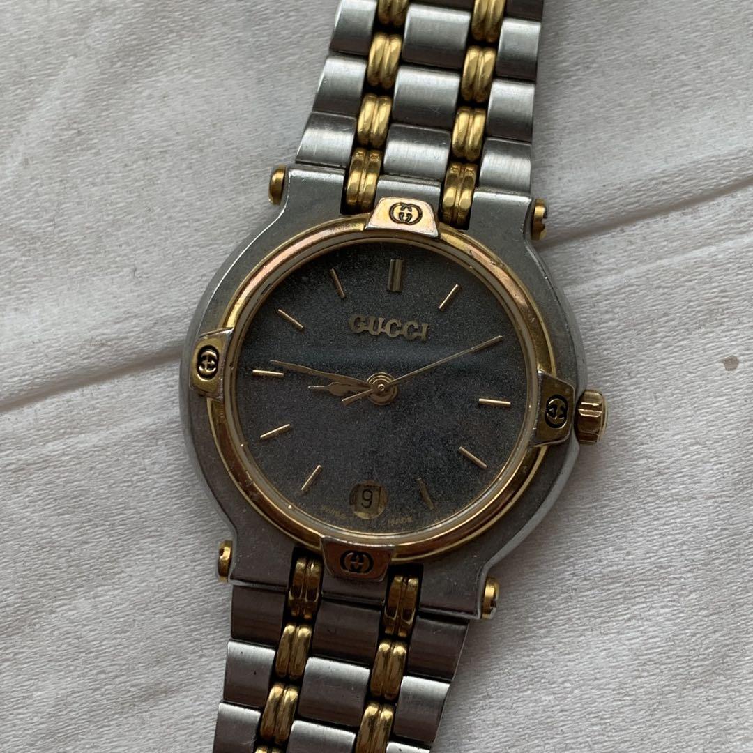 美品 稼動品 グッチ GUCCI 9000L レディース腕時計 ゴールド 日付 稼働品！グッチ♦︎9000L♦︎レディース腕時計 - メルカリ