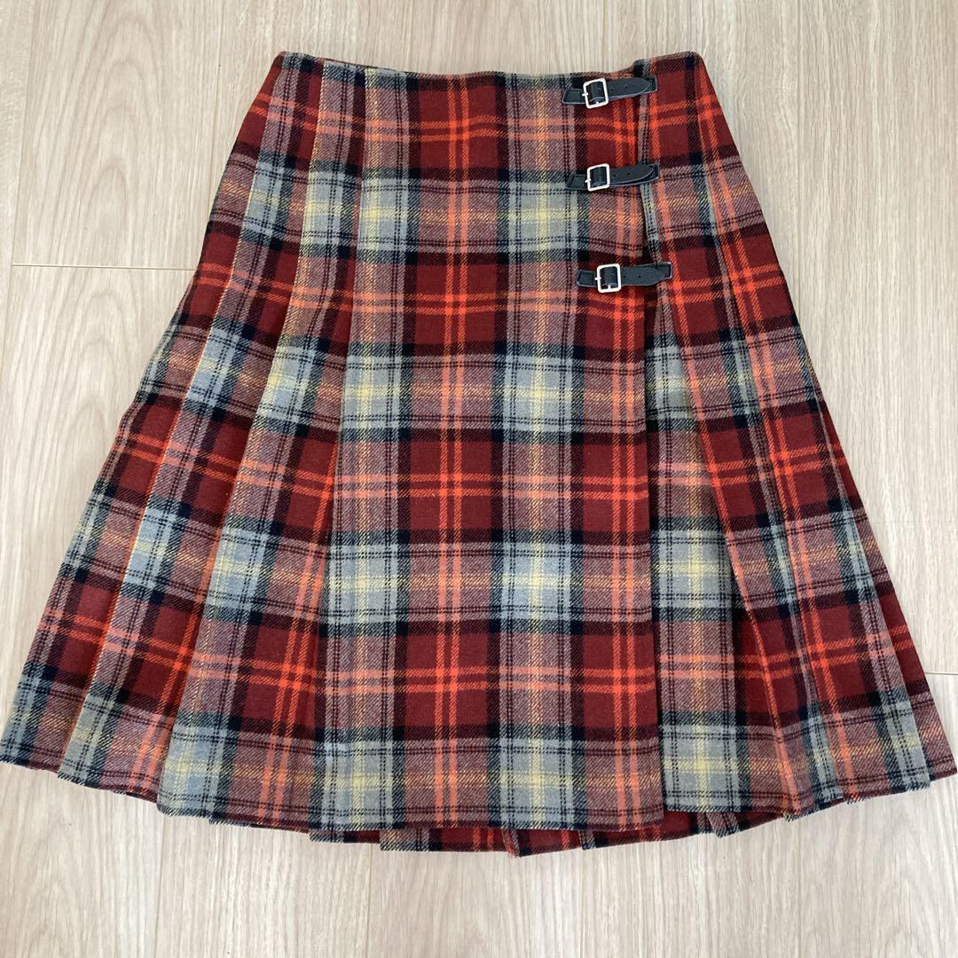 【Dolce&Gabbana】チェリー プリント スカート ミモレ丈 赤 SALE!格子チェック柄セットアップ/ノースリーブ/マーメイド