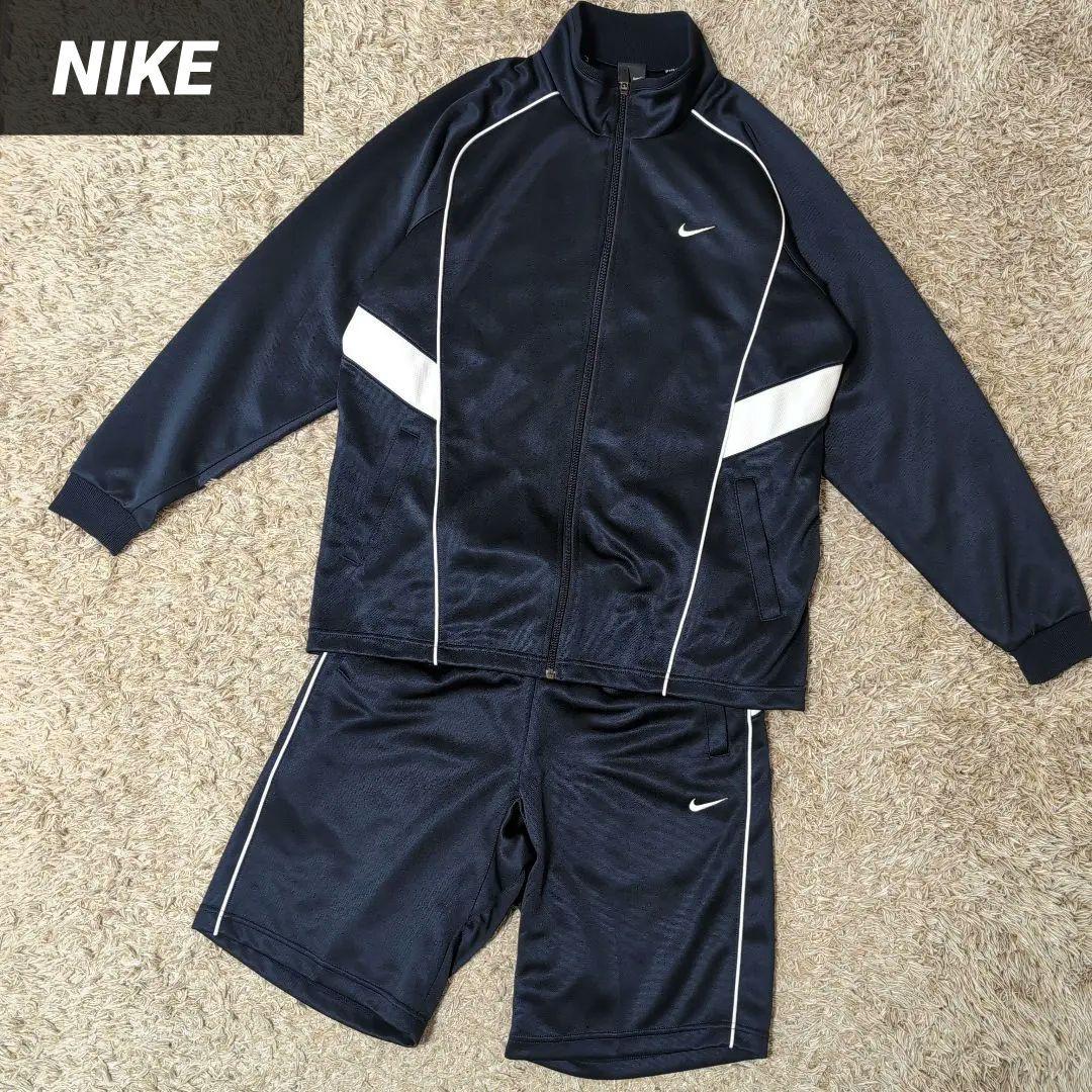 NIKE ナイキ トラックジャージ上下セット 刺繍ロゴ ネイビー LL NIKE