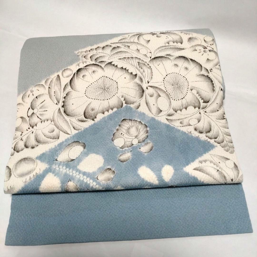 ¨̮⃝ 上品 辻が花文様 織り出し 名古屋帯 開き名古屋帯 名品 大脇一心 落款 辻が花
