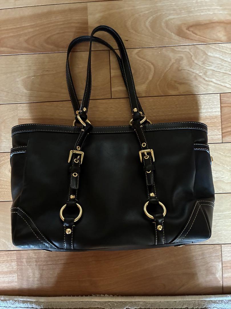 COACH ブラックレザー トートバッグ