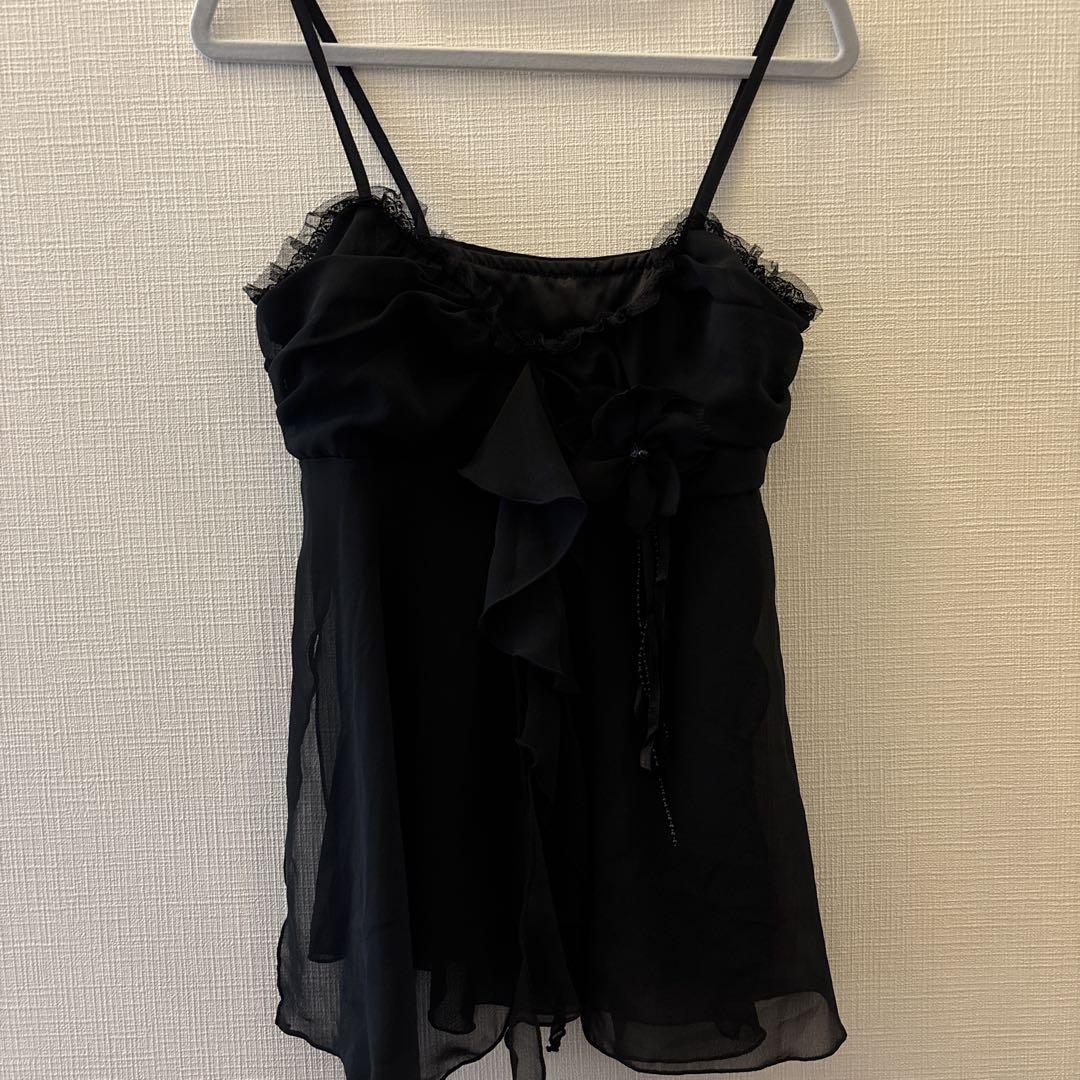 本日のタイムセール - ホットプレート / ホット ⭐︎美品⭐︎オリゾンティ シフォンキャミソール ブラックM 下着・アンダーウェア