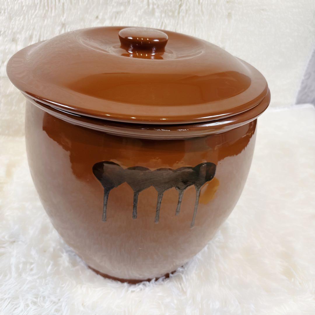 常滑焼 久松窯 　丸壺 蓋付き 10号