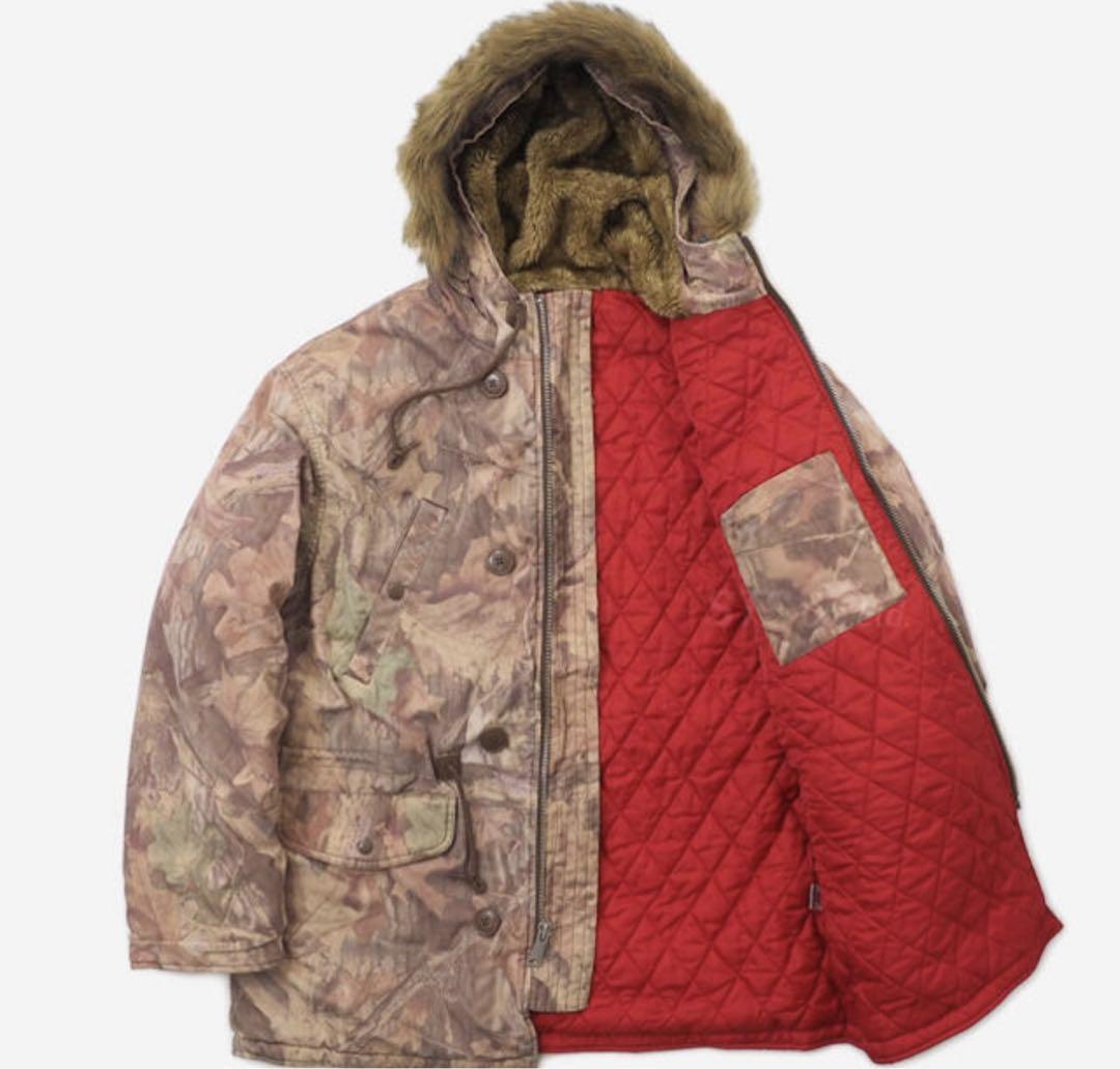 ジャケット・アウター supreme spellout N-3B parka camo S