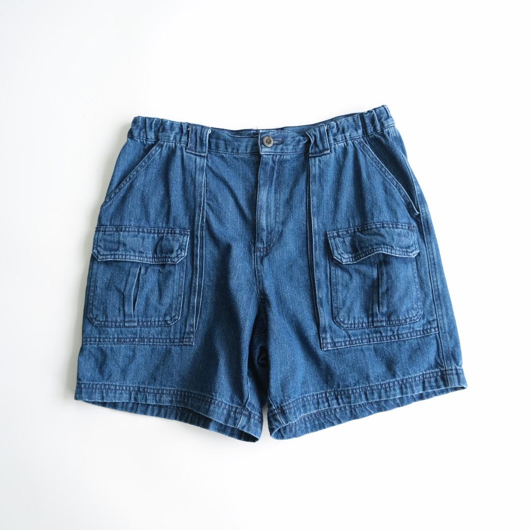 Croft&Barrow デニムカーゴショートパンツ　青　34 古着パンツ