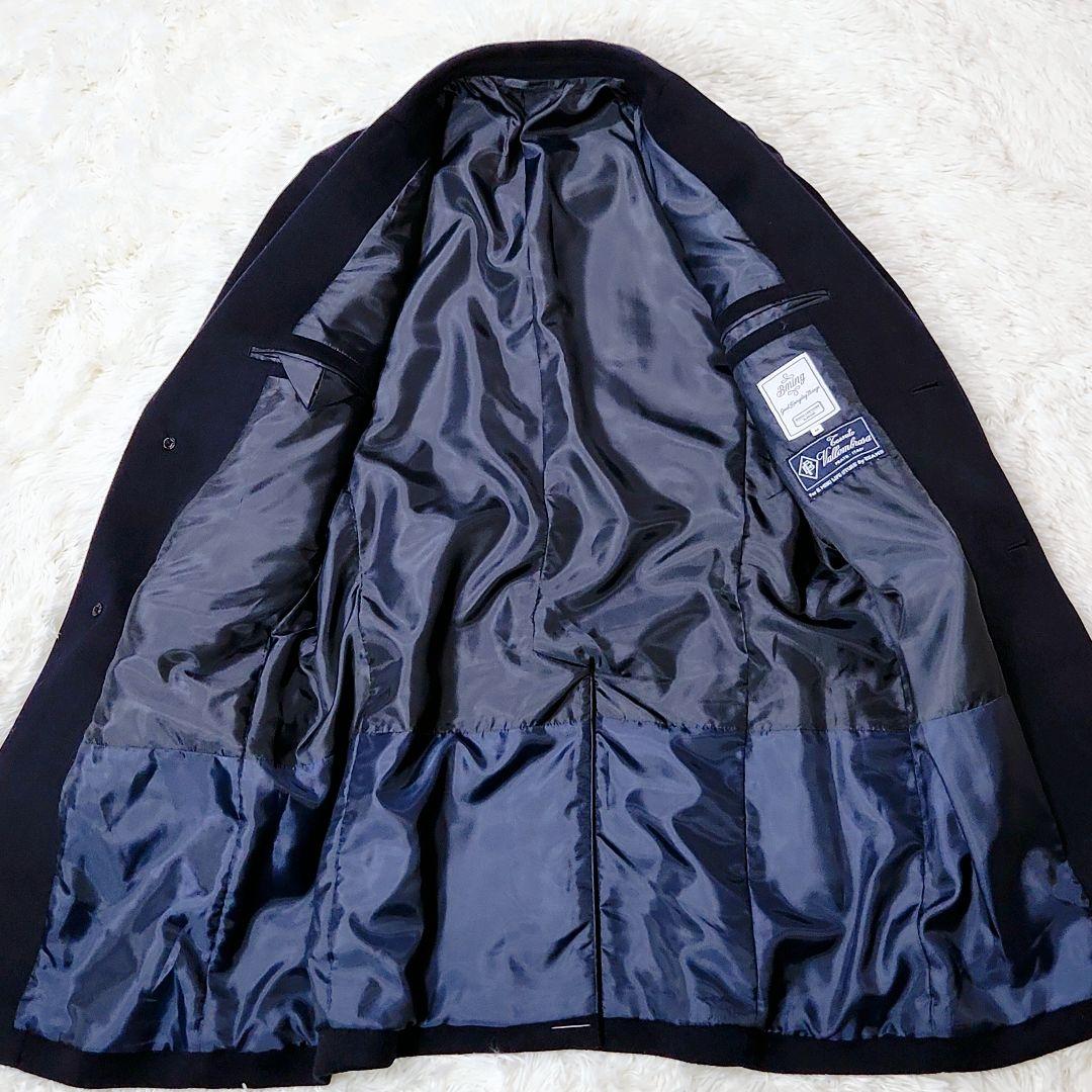 【ほぼ新品】ビーミングバイビームス チェスターコート カシミヤ シルク 紺 M
