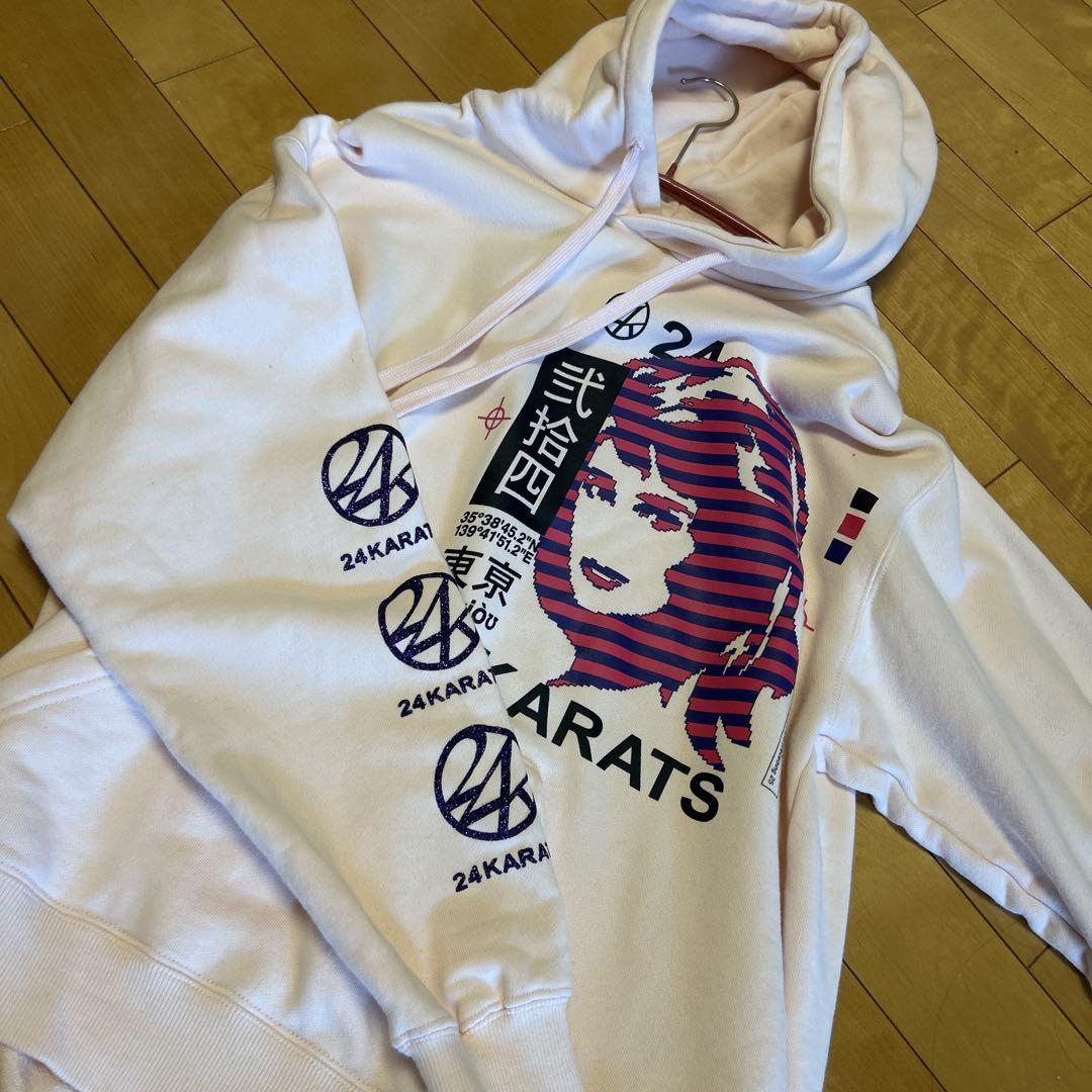 宅配便配送 フード付きパーカー 24karats L メルカリ - ピンク ジャケット・アウター