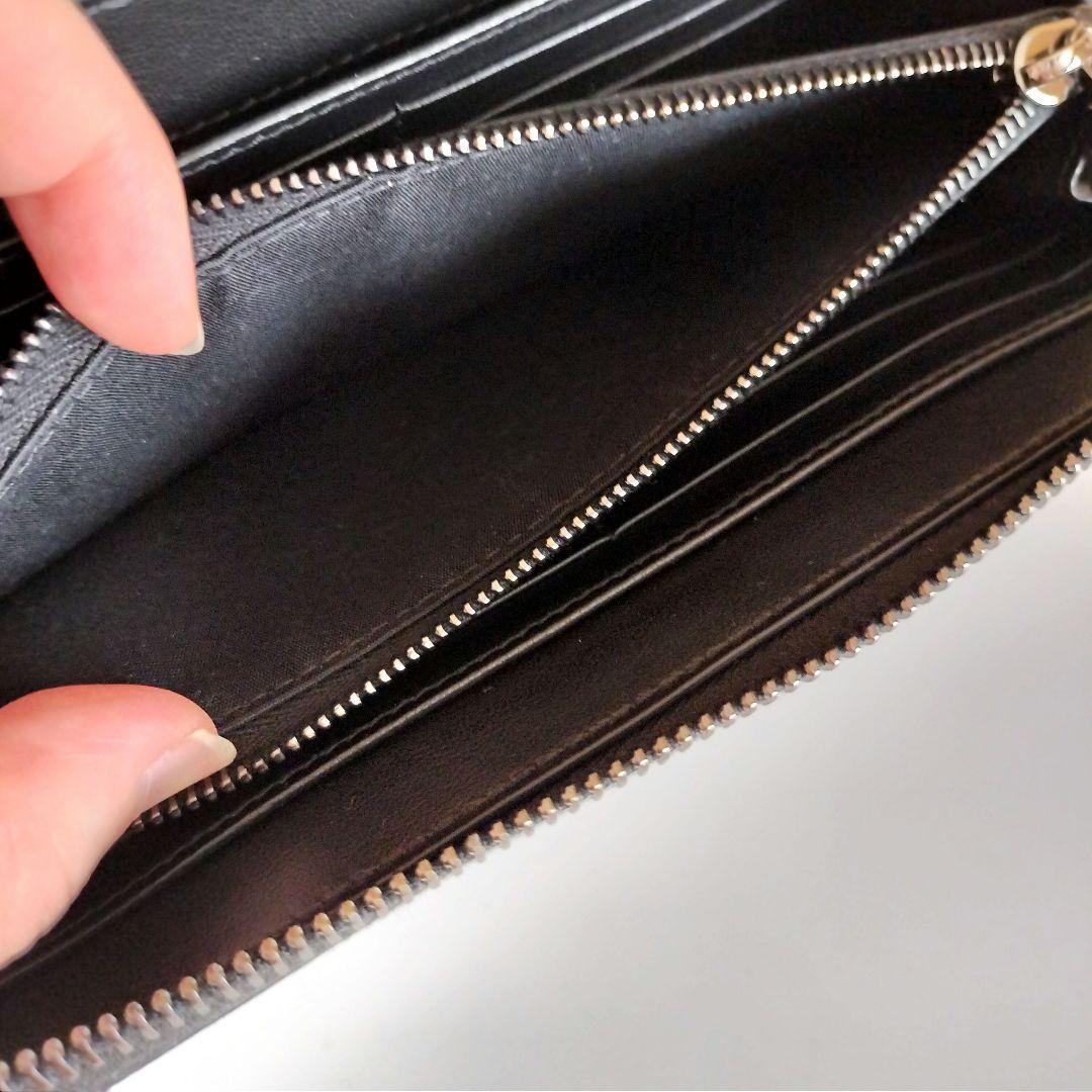 ディオール 長財布 ダイヤモンド ラウンドジップ 黒 Dior ロゴ