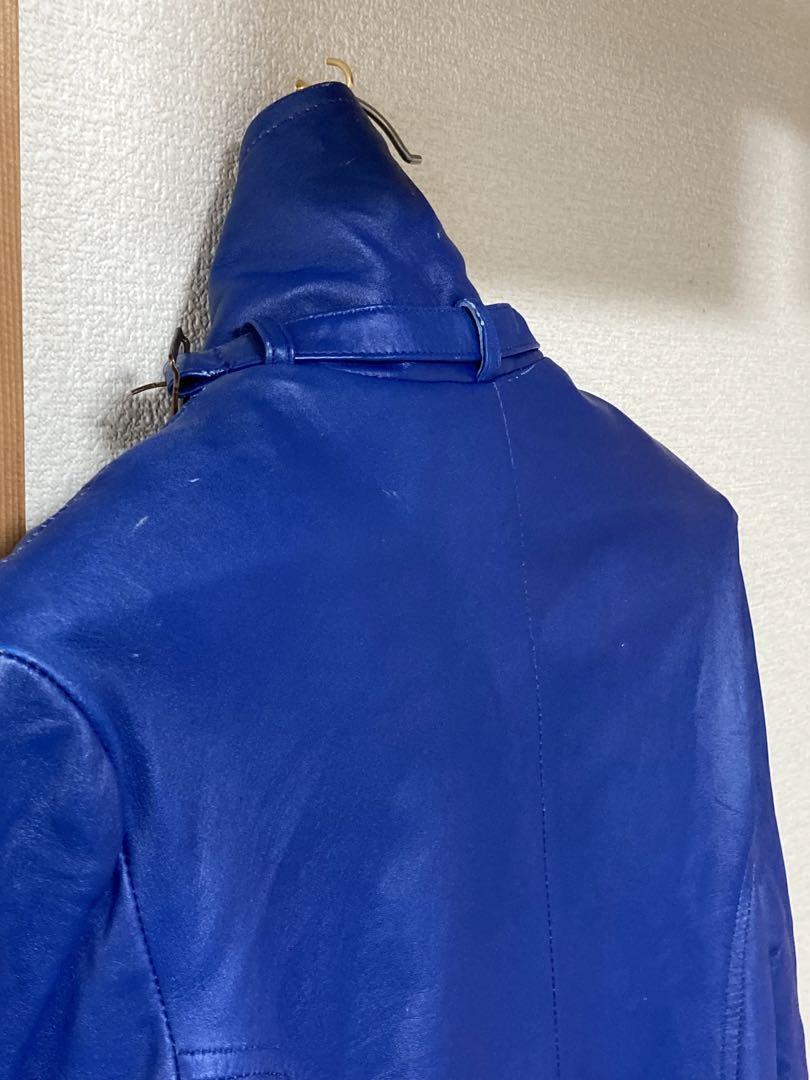 激レア PaulSmith ウールメルトンライダースジャケット 青 チェック