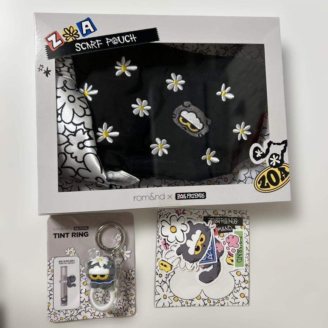 3点Rom&nd ZO&FRIENDS ポーチ キーリング ステッカー 3点Rom&nd ZO&FRIENDS ポーチ キーリング ステッカー