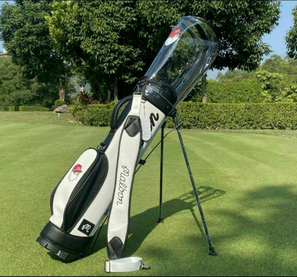 Malbon golf キャディバッグ ヘッドカバー付き ゴルフバッグ ホワイト
