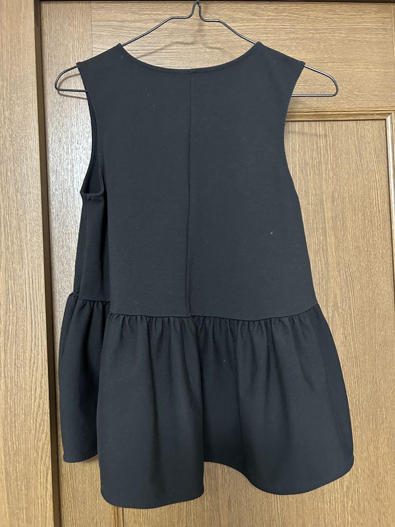 ZARA ブラック ノースリーブ チュニック S - メルカリ
