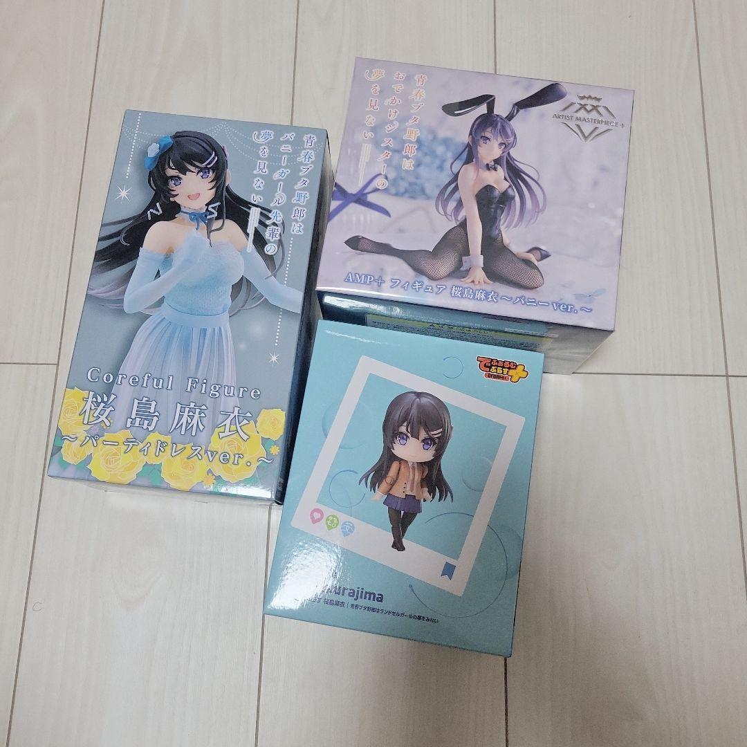 青ブタ 桜島麻衣 フィギュア 3体 セット まとめ売り 青豚 桜島麻衣 フィギュア 3体セット - メルカリ