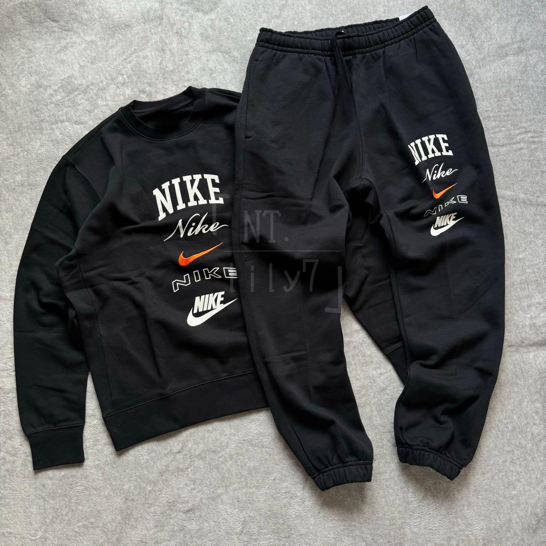 数量は多い  クラブ NIKE トレーナー ジョガーパンツ オレンジ 上下 ブラック トップス