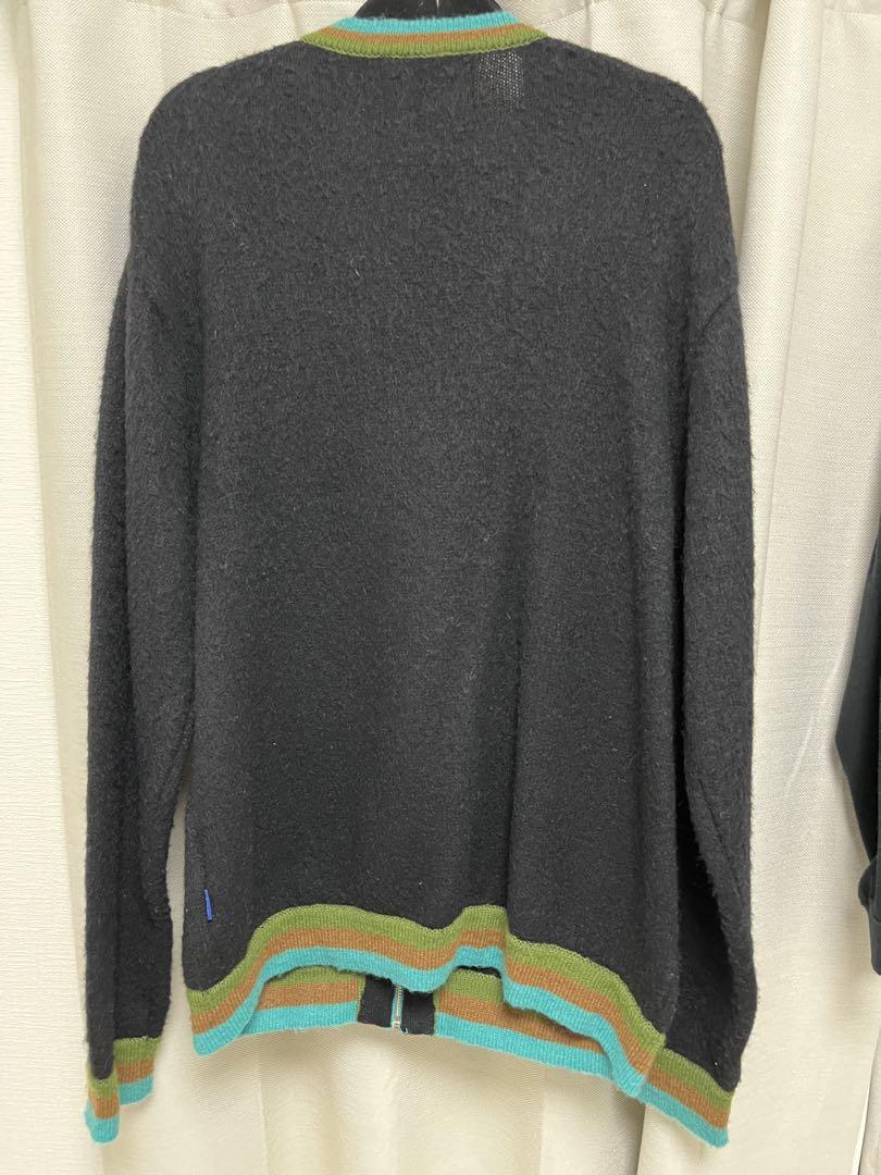 AWAKE NY STRIPED MOHAIR CARDIGAN L