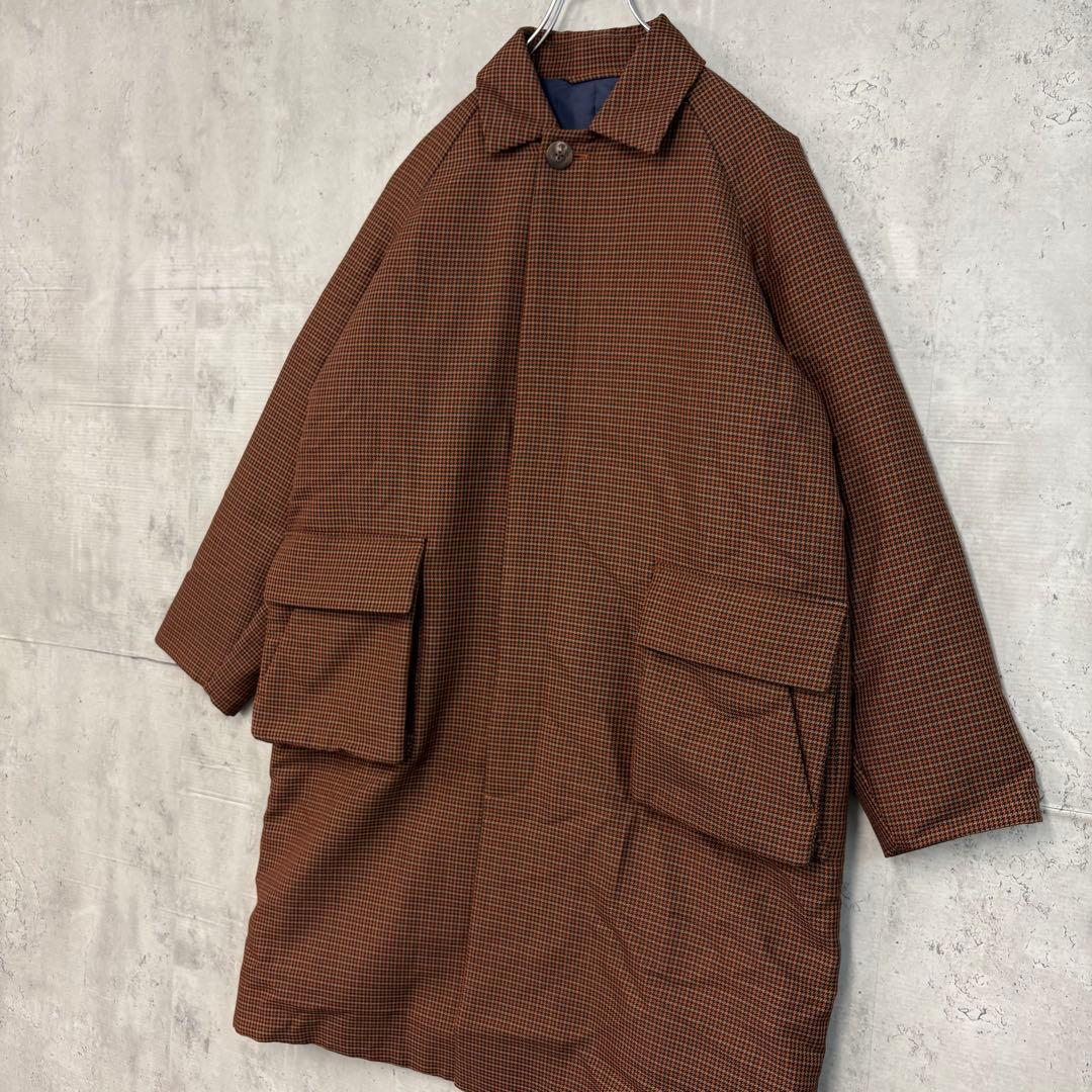 美品 ADVANCED DOWN SYSTEM ロング ダウン コート チェック 美品 ADVANCED DOWN SYSTEM ロング ダウン コート チェック