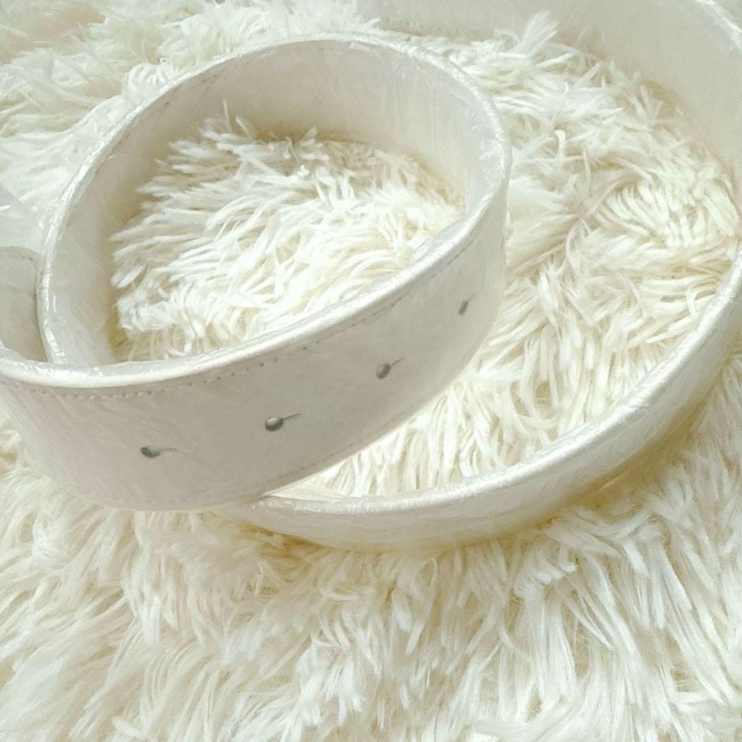 タグ付き美品 パーリーゲイツ ゴルフ ベルト ホワイト レザー