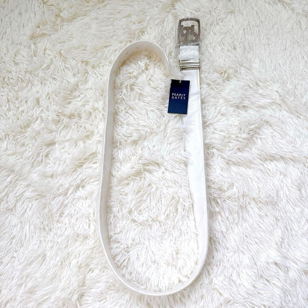 タグ付き美品 パーリーゲイツ ゴルフ ベルト ホワイト レザー