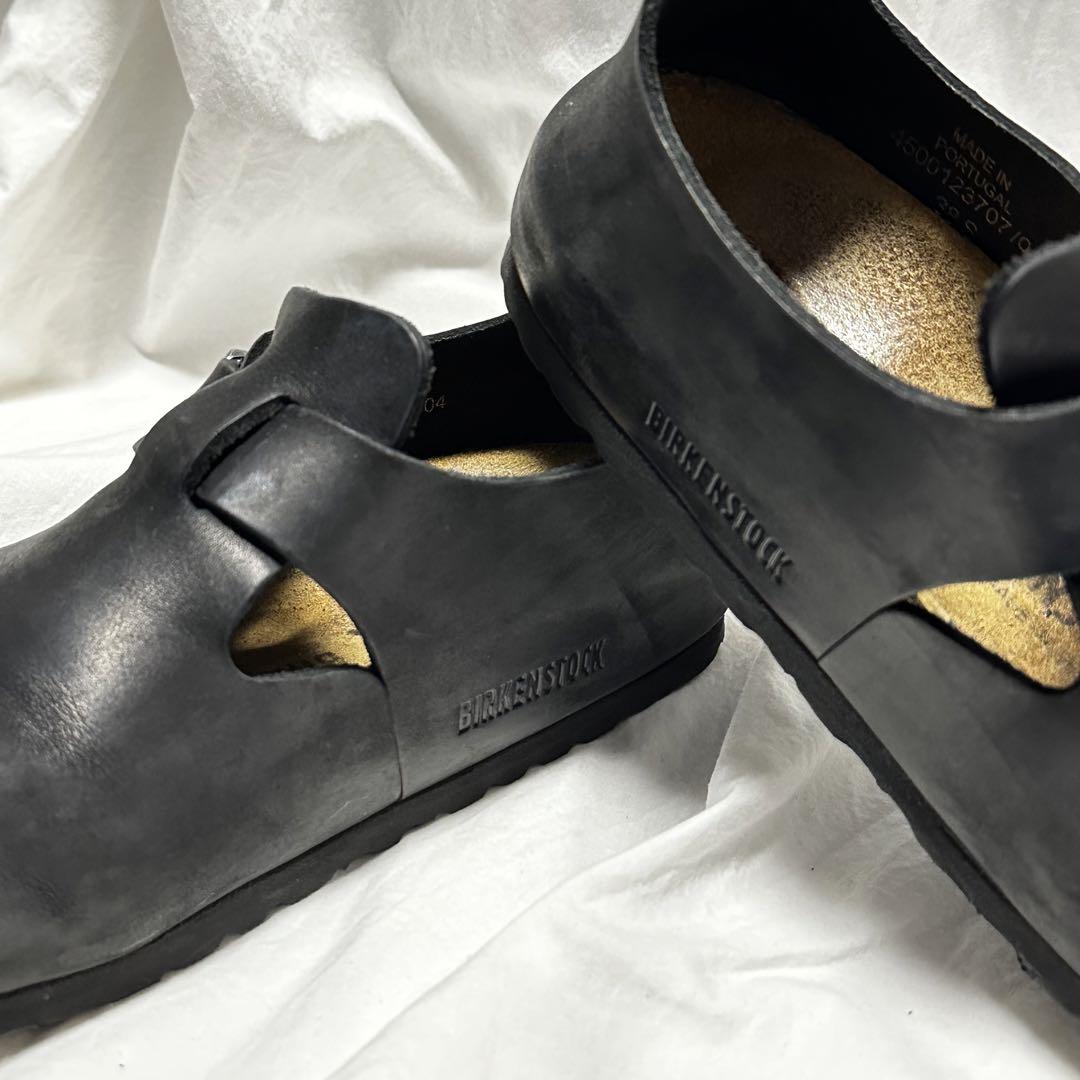 【美品】BIRKENSTOCK London 38 uk5 ブラック レザー