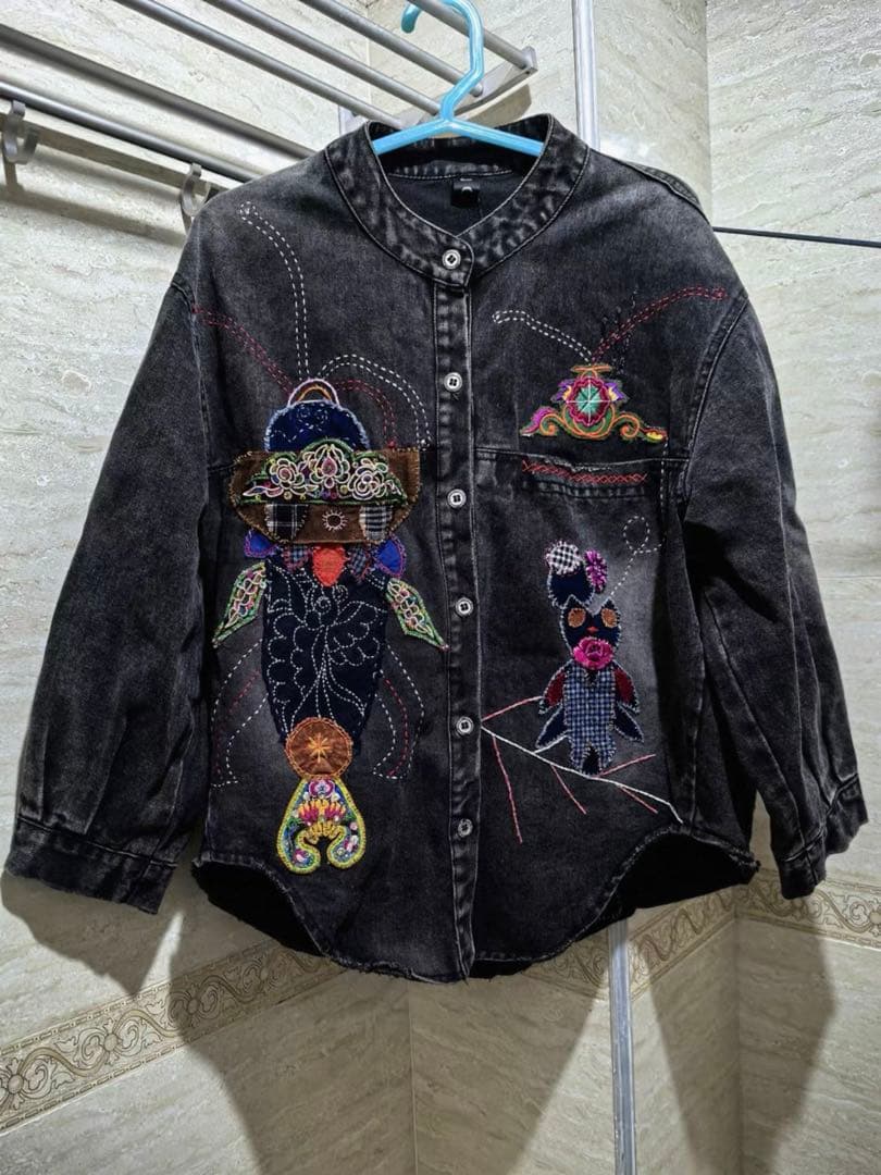 刺繍デザイン ダークグレー Gジャン SIZE