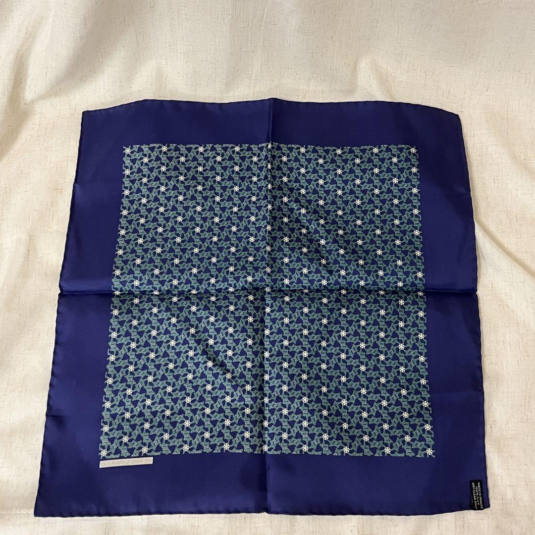HERMES｜エルメス カレ45 シルクミニスカーフ ブルー