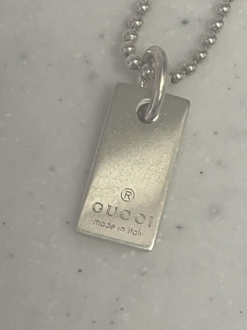 GUCCI　グッチ　ブレスレット プレート ボールチェーン シルバー　925