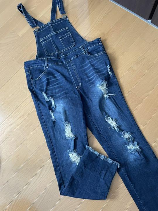 オーバーオール サロペット デニム♡ダメージ加工