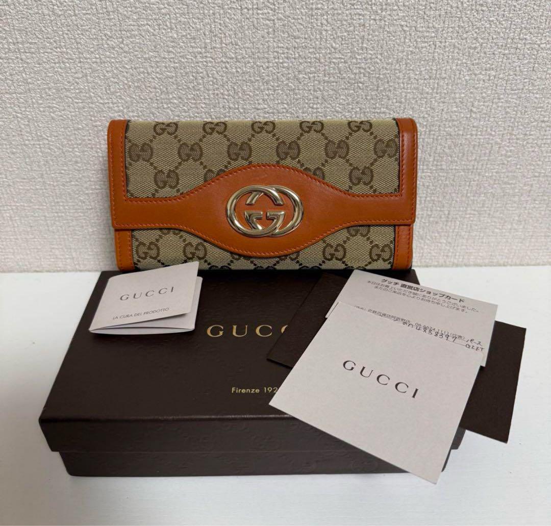 グッチ GUCCI二つ折り長財布 GGキャンバス
