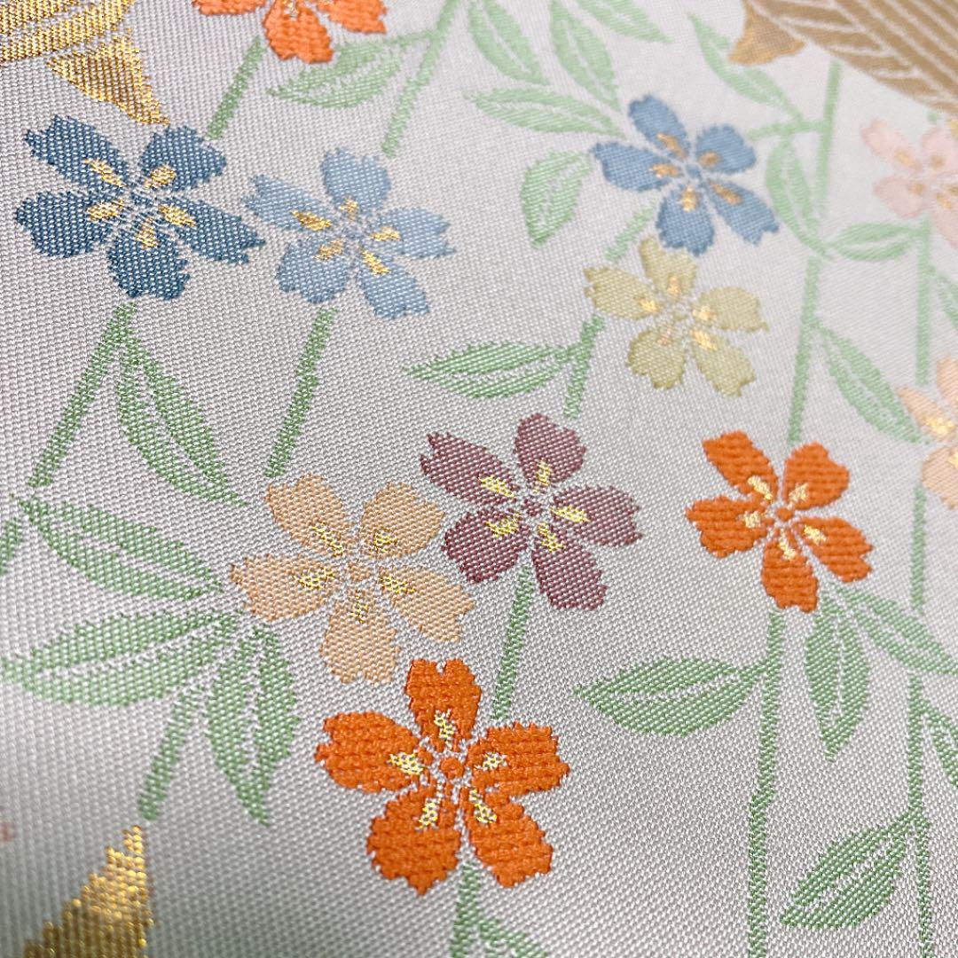 即納最新作 正絹 全通袋帯 西陣織 糸巻き 花々 No.795 0MaUf-m87013394013 2022人気SALE