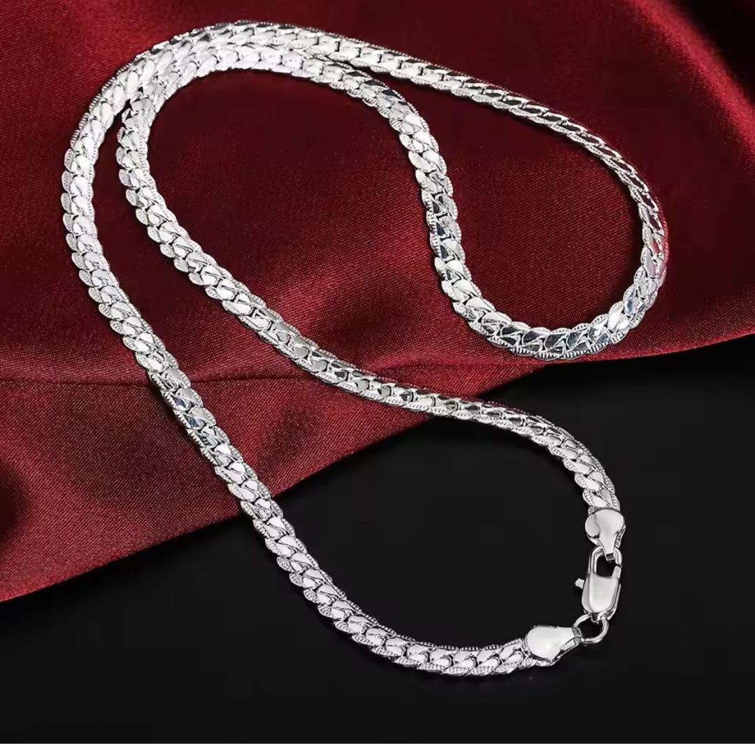 S925スターリングシルバー喜平チェーンネックレス 長さ60cm 幅5mm