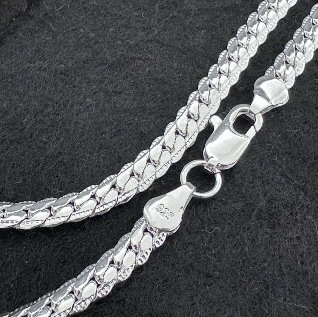 S925スターリングシルバー喜平チェーンネックレス 長さ60cm 幅5mm