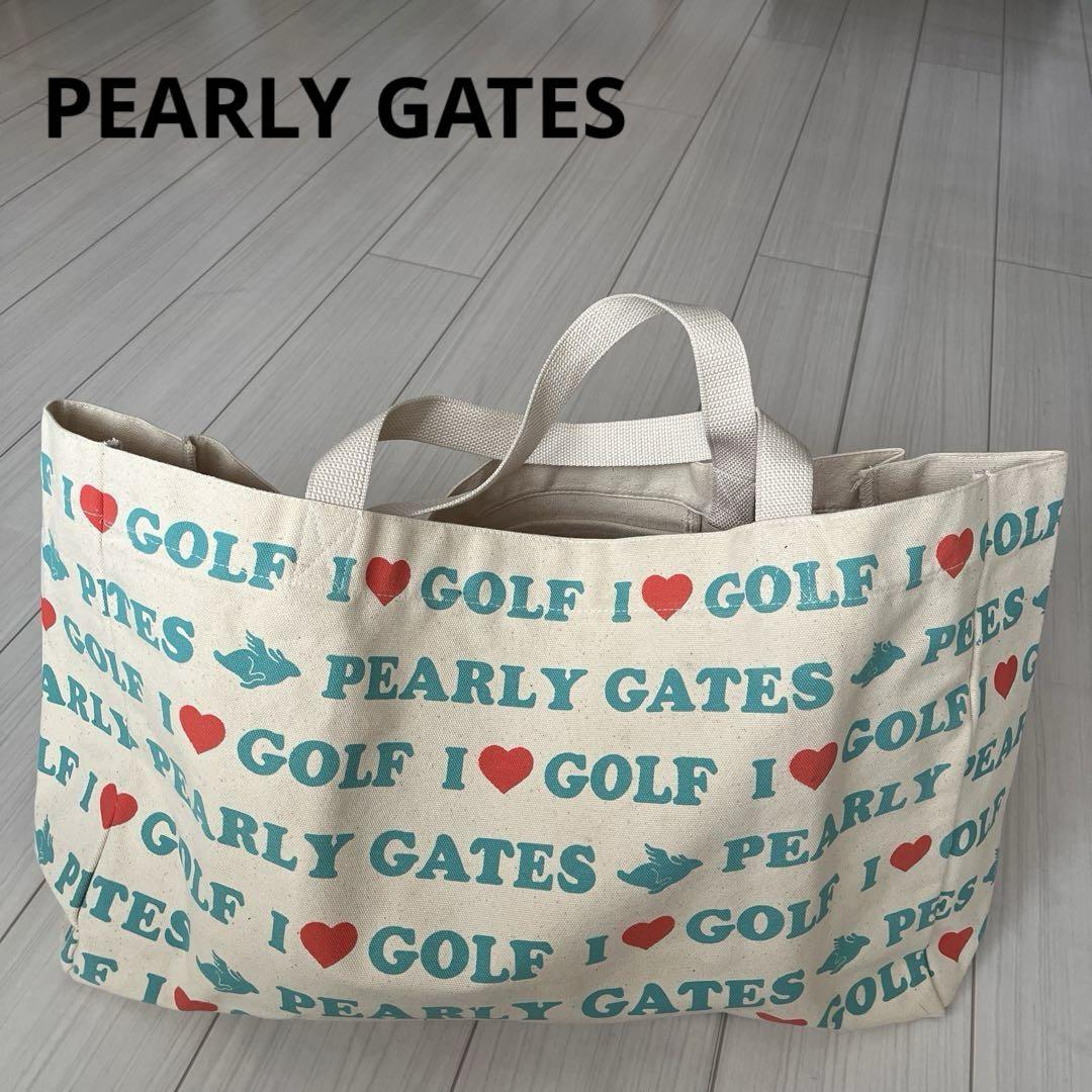 美品 パーリーゲイツ PEARLY GATES ショッパー型トートバッグ