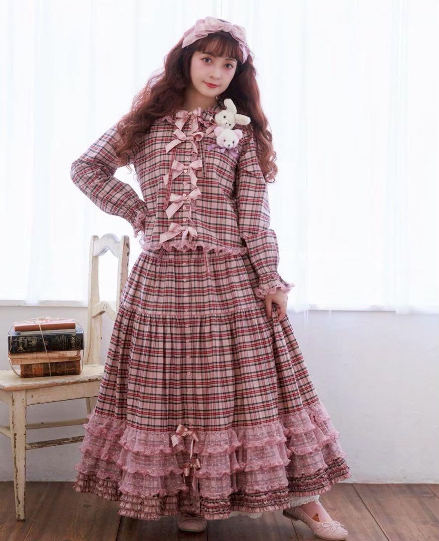 ピンクハウス 美沙子 aoki misako コラボ チェックロングスカート