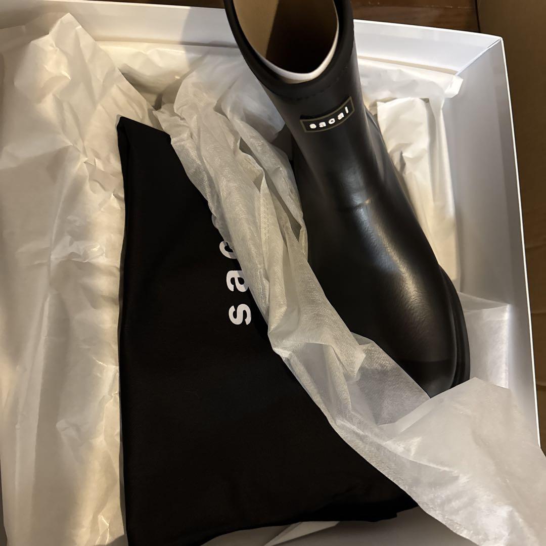 【新品・未使用】sacai サカイ ラバーブーツ BLACK Lサイズ　長靴