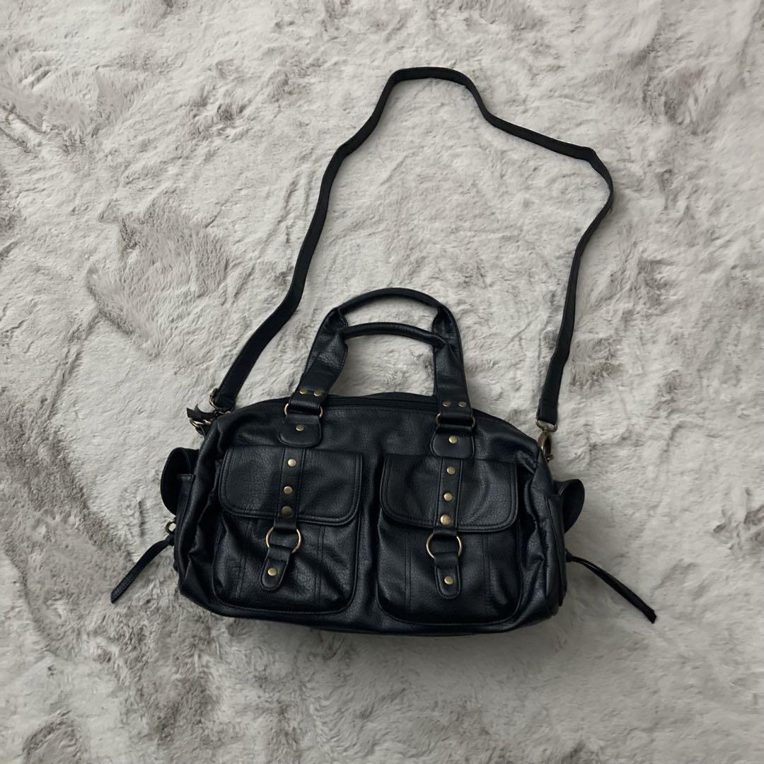 00s archive lether 2way shoulder bag y2k