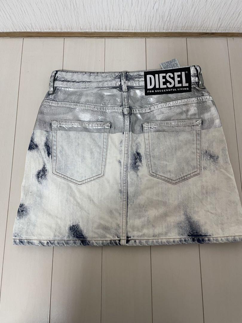 DIESEL デニムミニスカート ホワイト・グレー