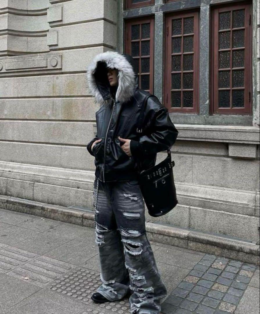 fur leather down opium 短丈