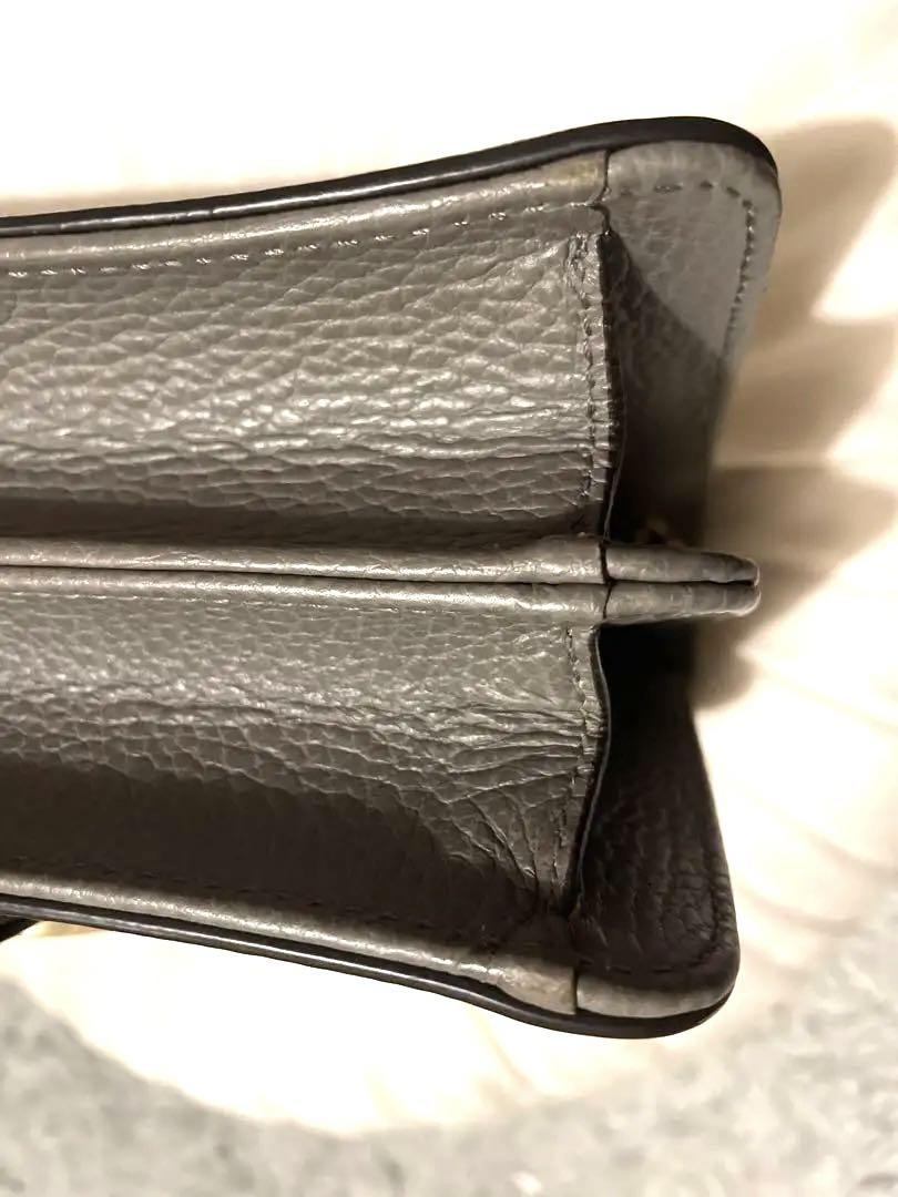 【最終お値下げ！】GUCCI グレー レザー ショルダーバッグ