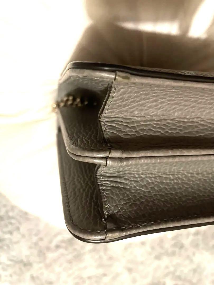 【最終お値下げ！】GUCCI グレー レザー ショルダーバッグ