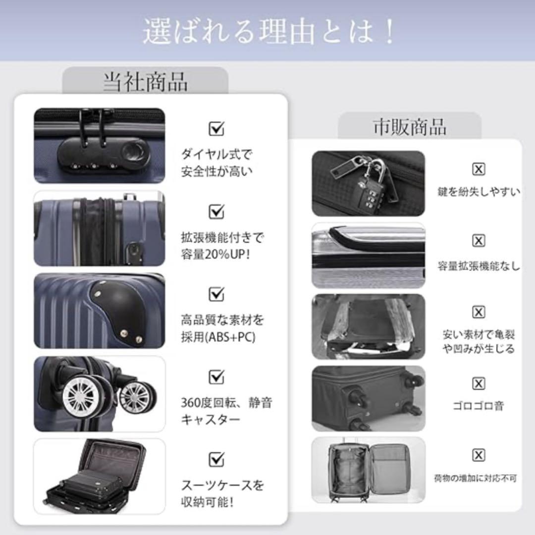 スーツケース キャリーケース 機内持ち込み XLサイズ 90-100L ブルー