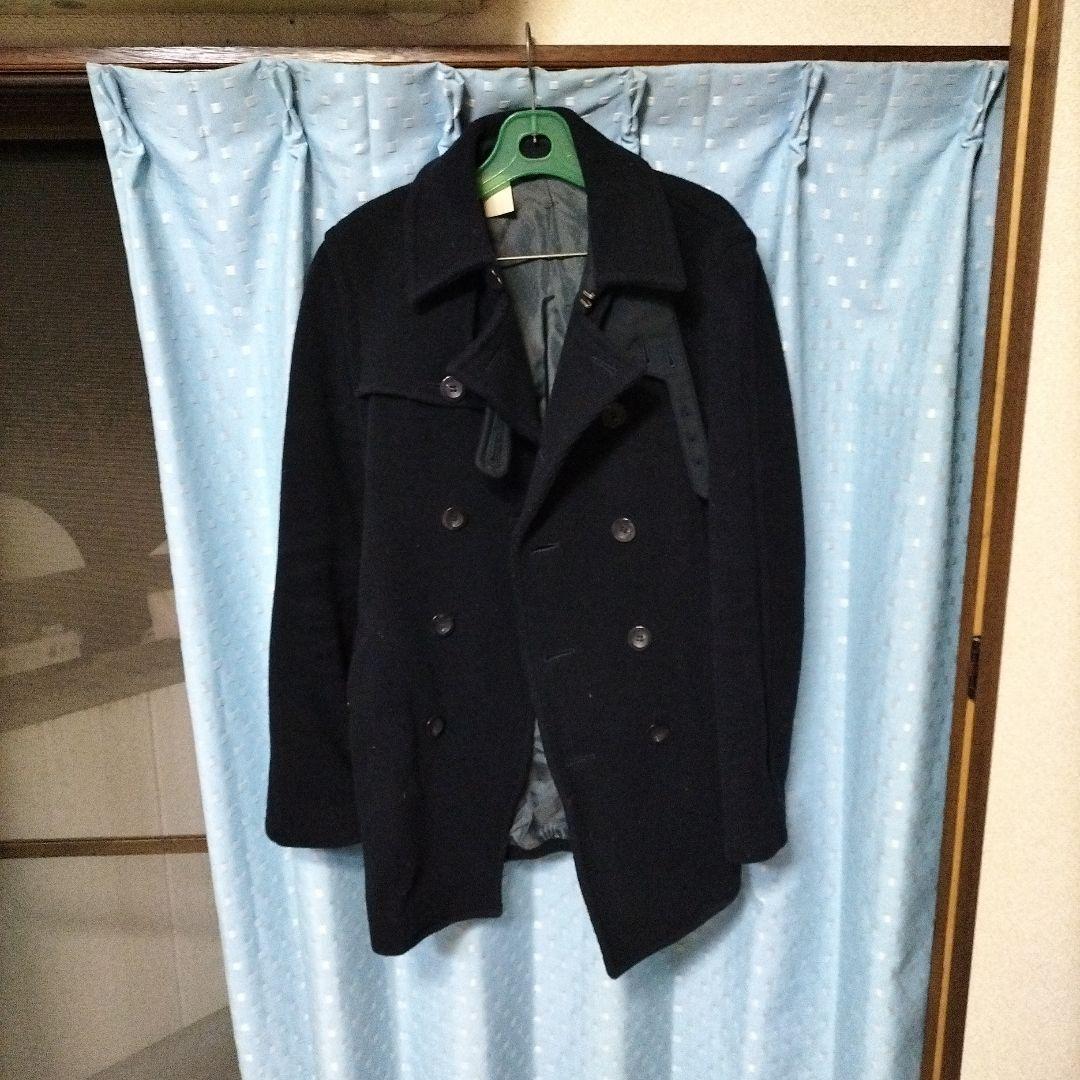 ミスターハリウッド黒 ウール ピーコート ダブルブレストS N.HOOLYWOOD